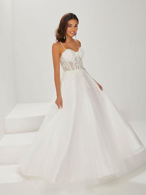 ivory white grad dress