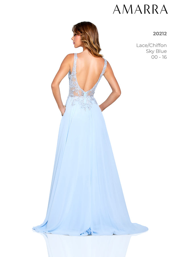 sky blue prom dress